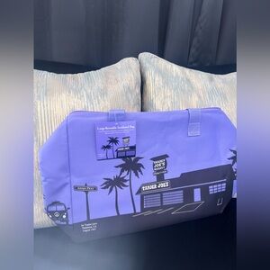 TRADER JOES LAVENDER INSULATED TOTE BAG